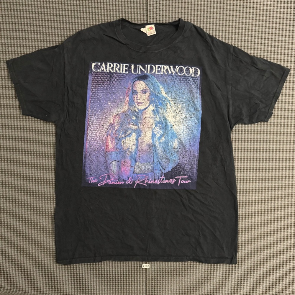 Carrie Underwood Denim & Rhinestones Tour 2023 T-Shirt Black Mens Large L